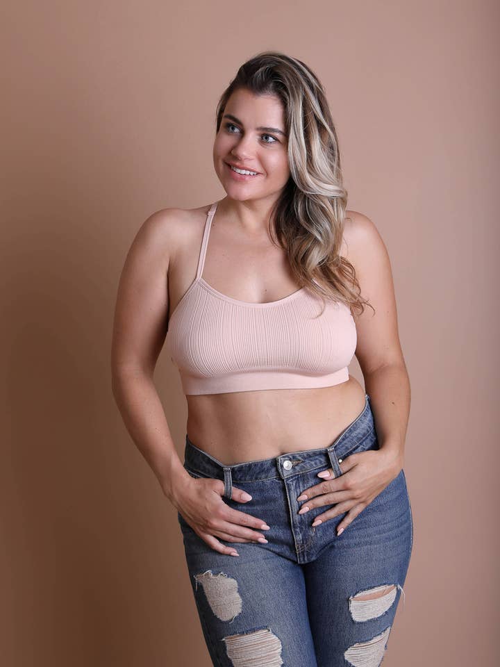 Leto Accessories - Wholesale Bralette - Women's - Plus Size Tattoo Mesh Racerback Bralette