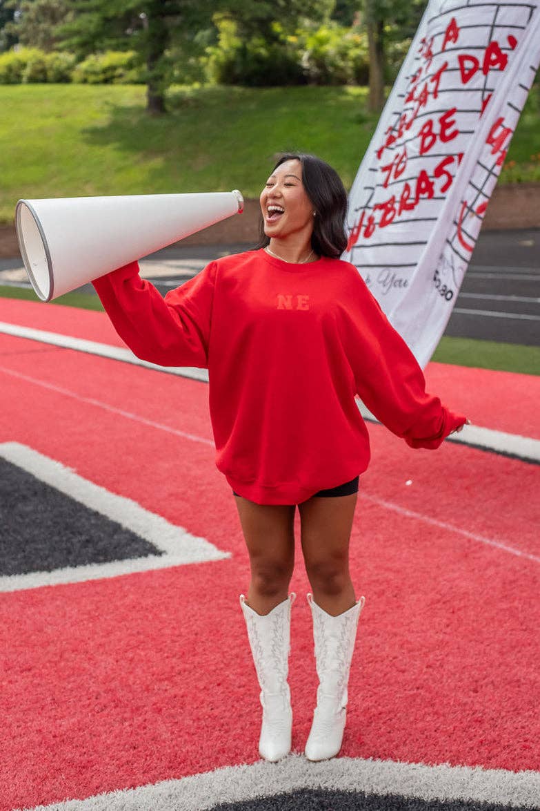 NE Crewneck Sweatshirt - Red for wholesale on Faire5
