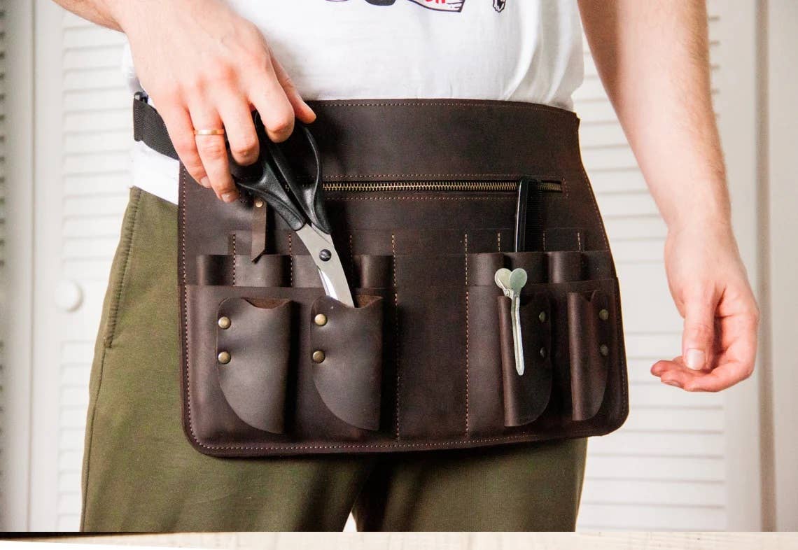 Pikore – Engroshandel Forklæde – Læder frisører forklæde3