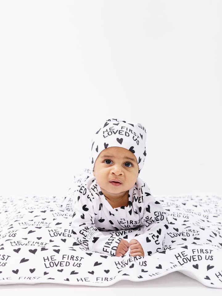 Holy Pals – wholesale Bodysuit (footed) – Baby – He First Loved Us PJ Footed Onesie Cotton