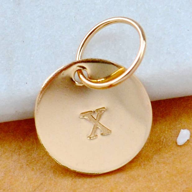 Letter X Charm - initial charm pendant with letter X // 4 fonts for wholesale by Foamy Wader