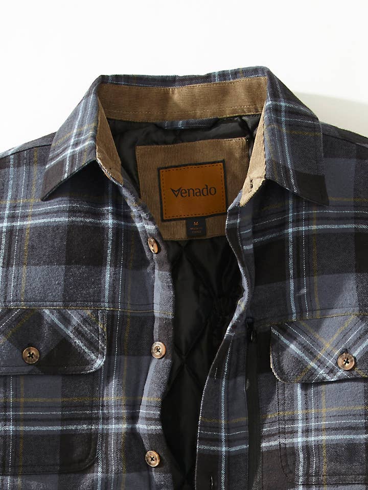 Venado - Wholesale Shirt Jacket/Shacket - Men's - Quilt Lined Brushed Flannel Shirt Jacket5