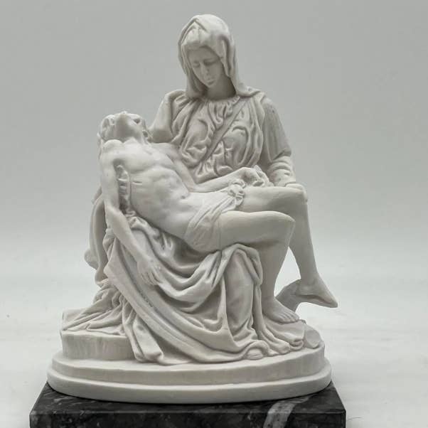Beeld van de Pietà 15 cm (5,90 inch) albastpoeder voor wholesale door ArteSacraCaravaggio