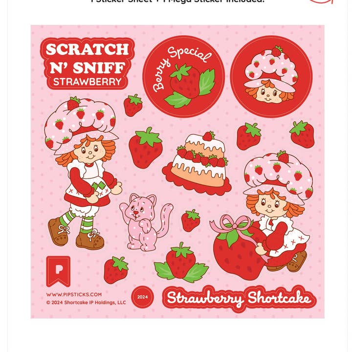 Pipsticks - Venta al por mayor Pegatina - Tarta de fresas y natillas Scratch 'n Sniff (2 unidades)0