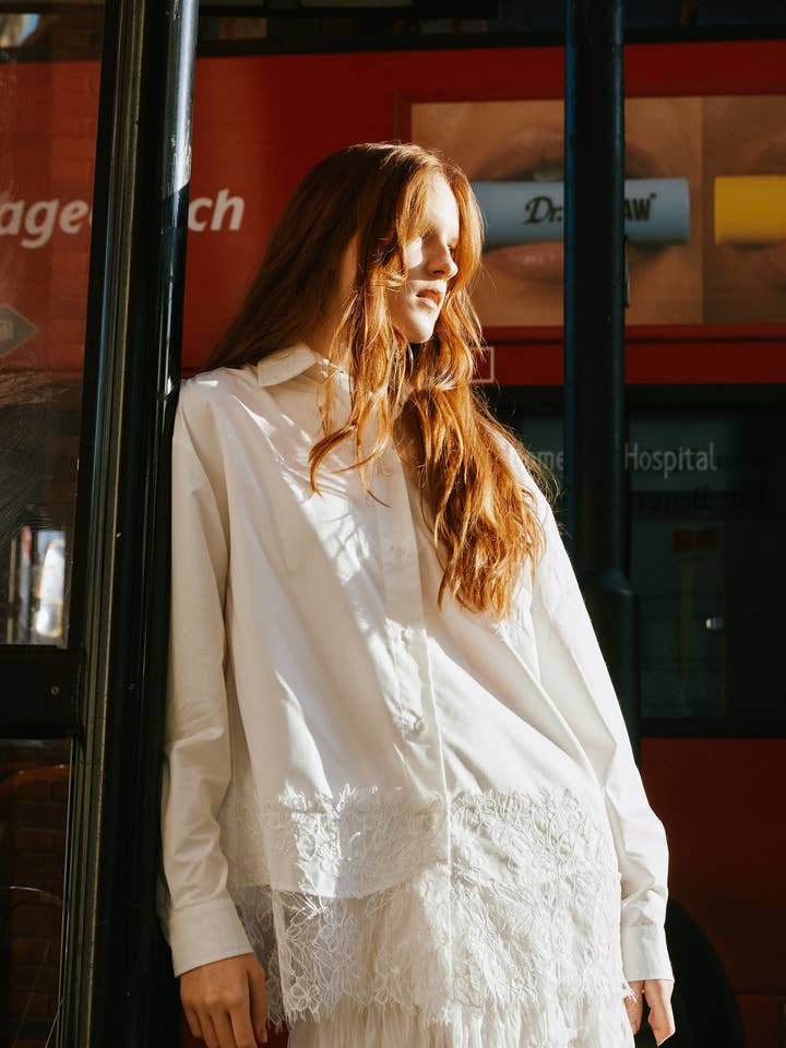 Lace Panel Shirt for wholesale by CUBIC