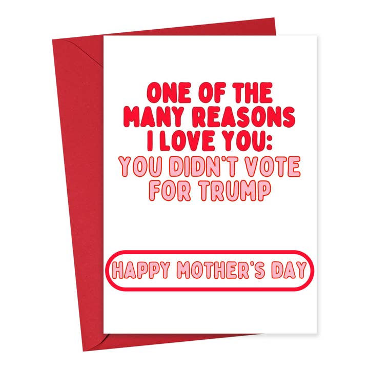Funny Mothers Day Card Anti Trump Political Greeting Cards for wholesale by R is for Robo