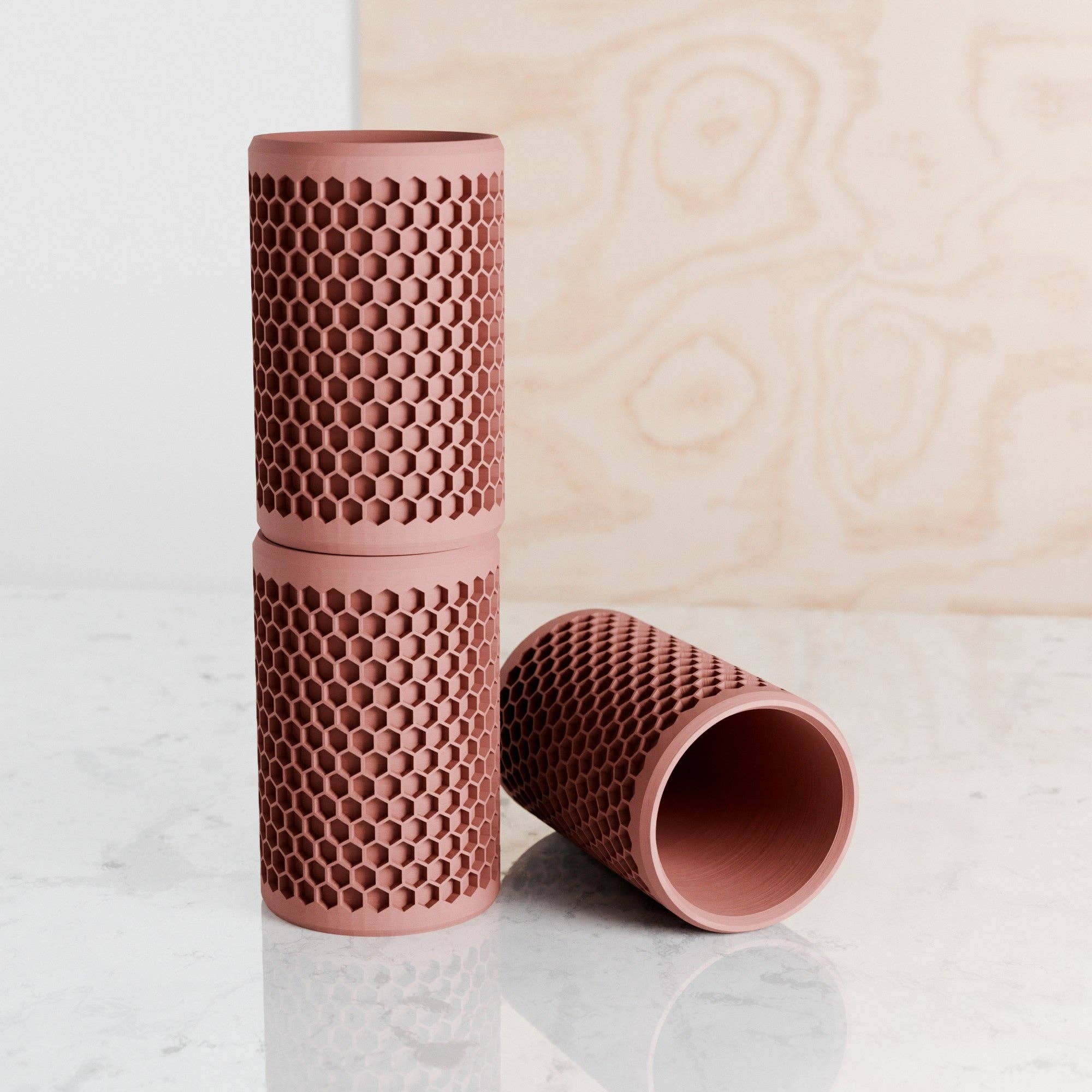 Modernized Pottery – wholesale Pencil holder – Modern Honeycomb Pencil Holder2