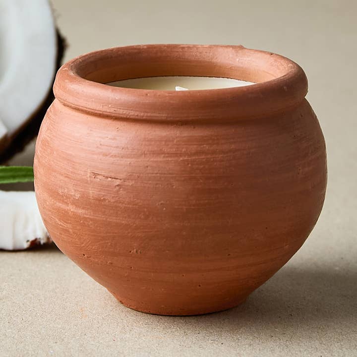 Dalit Goods Co - Wholesale Jar/Filled Candle - Handmade Beeswax Terracotta Candle - Karan Coconut Scented0