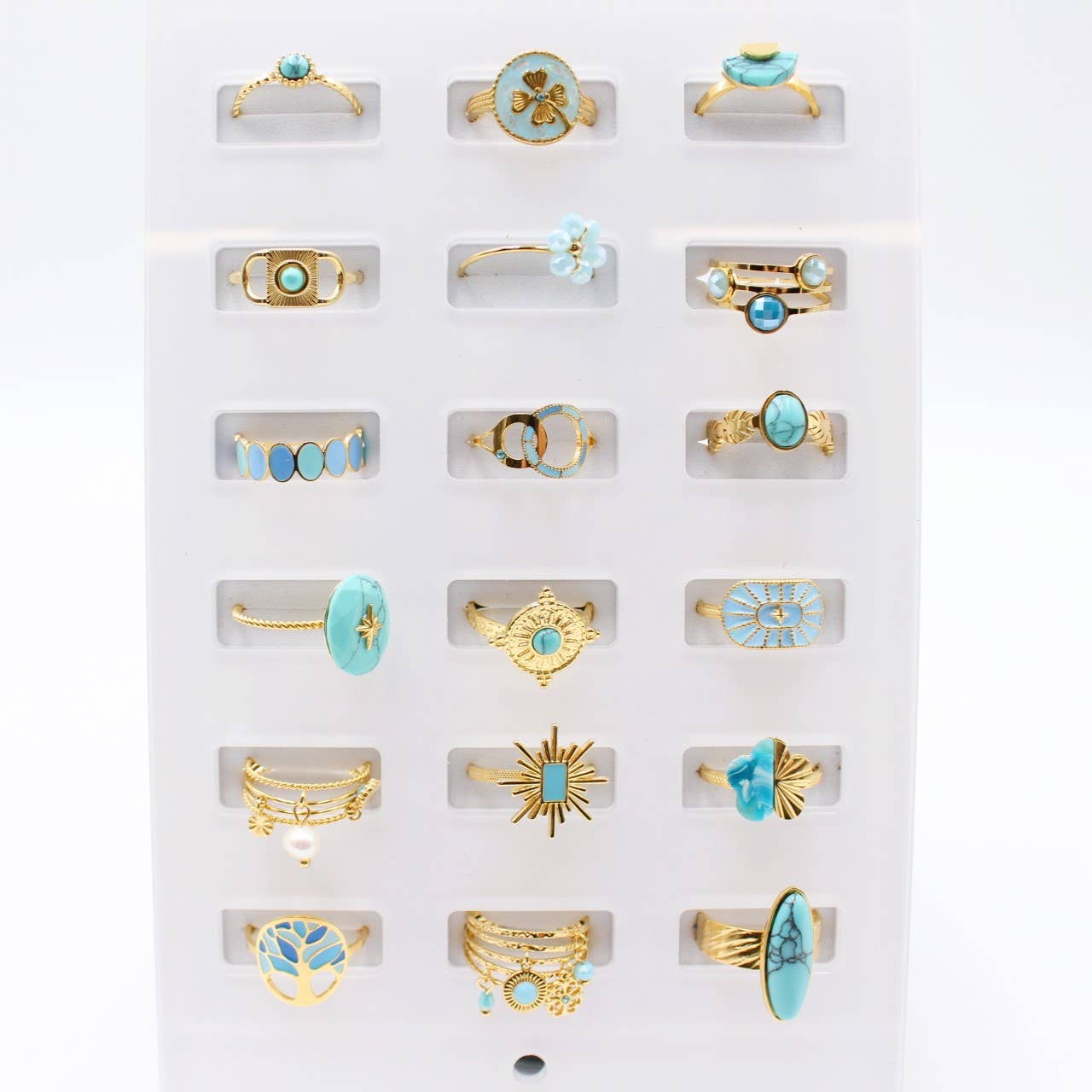 Reference Mode – Engroshandel Smykkesæt – Sæt med 18 justerbare ringe i rustfrit stål3