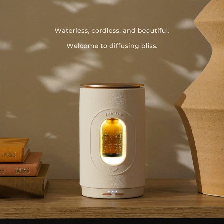 Velnue - Wholesale Electronic Diffuser - Cove Waterless Nebulizing Essential Oil Diffuser - Cream1