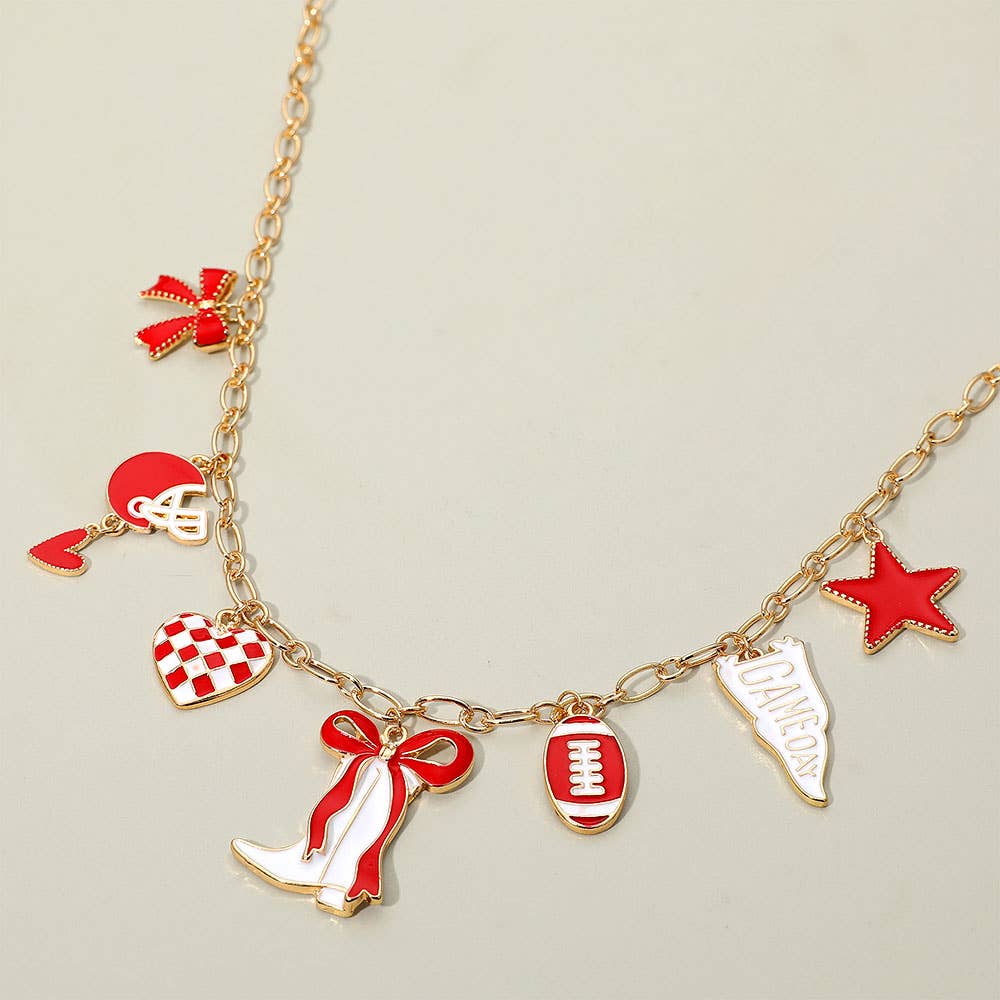 Sensibling Corp. - Wholesale Pendant/Charm Necklace - Game Day Football Theme Charm Station Necklace15