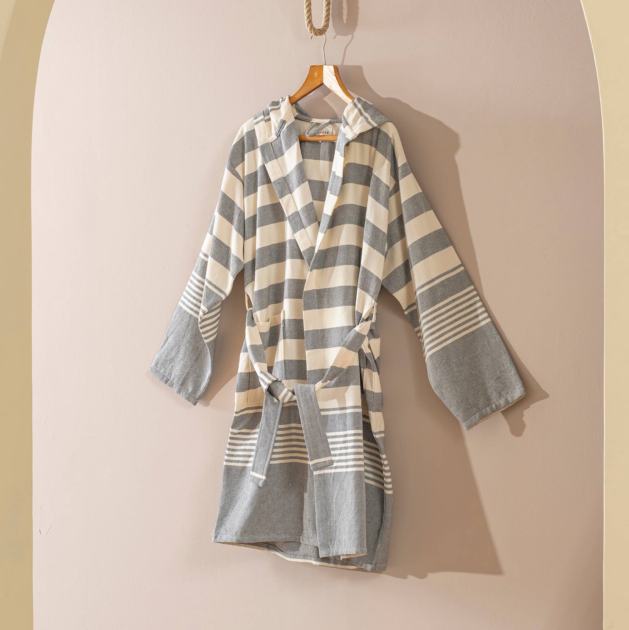 Kikoya - Wholesale Robe - Unisex - Bathrobe Turkish Cotton LightWeight Summer Hood Kimono Robe 19