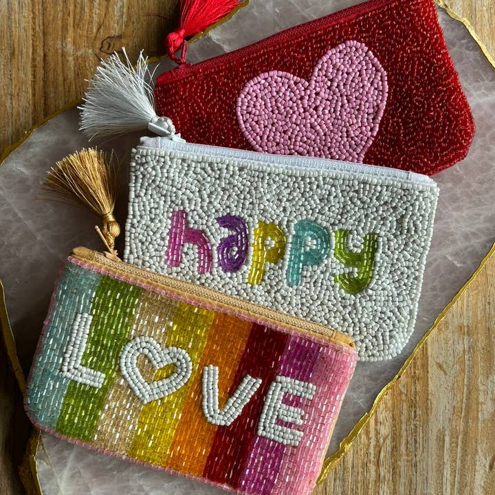 Handgefertigte rote Perlenherztasche * Geschenk * für den Großhandel von Muno