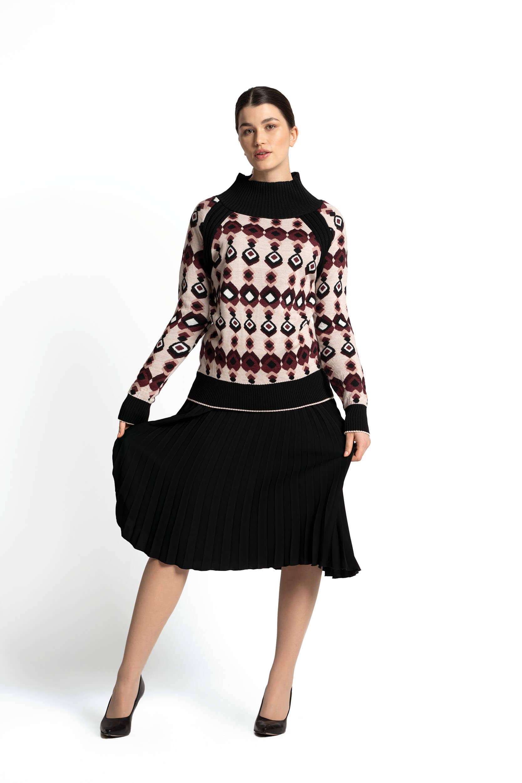 sw berry Jacquard knitted jumper for wholesale on Faire0