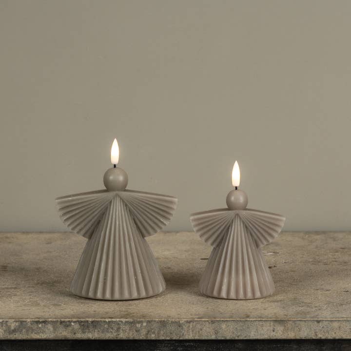 4.25" BEIGE ANGEL 3D FLAME CANDLE for wholesale by Ragon House