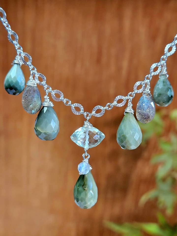 Chrysoberyl, Prasiolite & Labradorite Necklace NGR1124 for wholesale by KRISTIN FORD Jewelry With Meaning