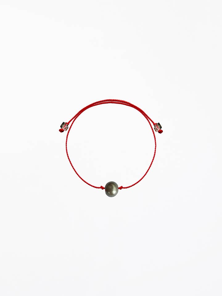 Payora Pearl Red Silk Cord Bracelet for wholesale by AETHERA