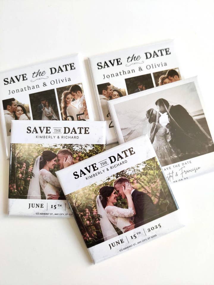 Ímanes de Casamento "Save the Date" e "Obrigado" – Venda por Atacado por atacado de GleamPix