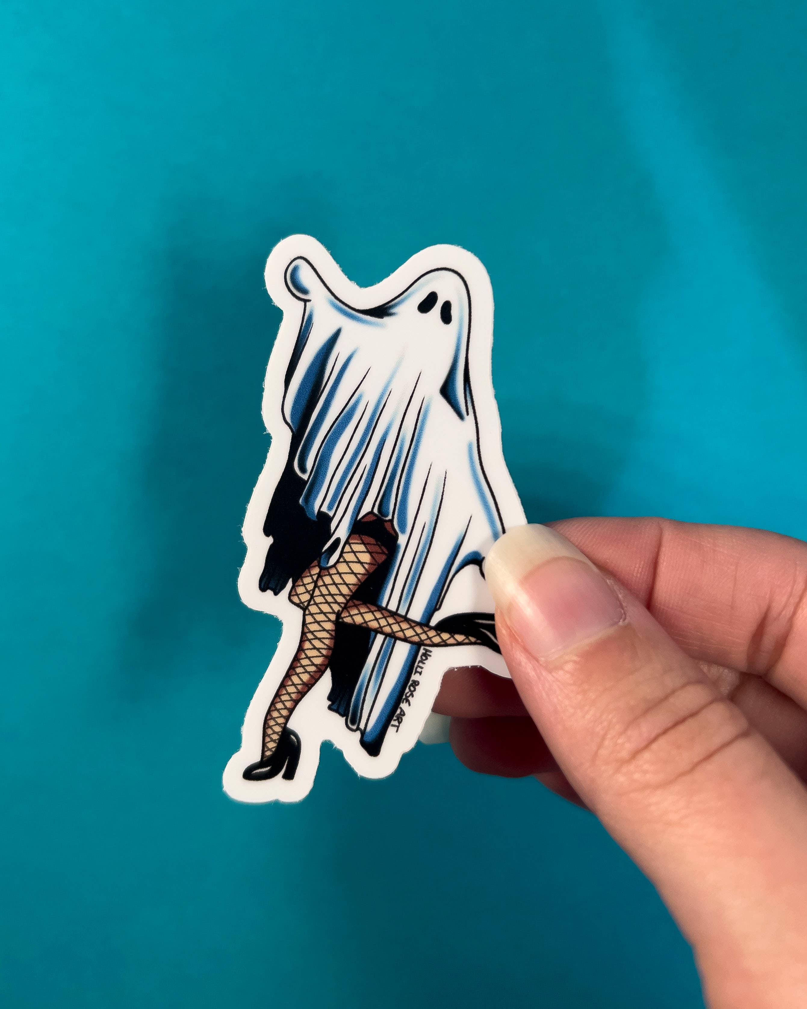 Holli Rose Art - Wholesale Sticker - Pinup Ghost Sticker1