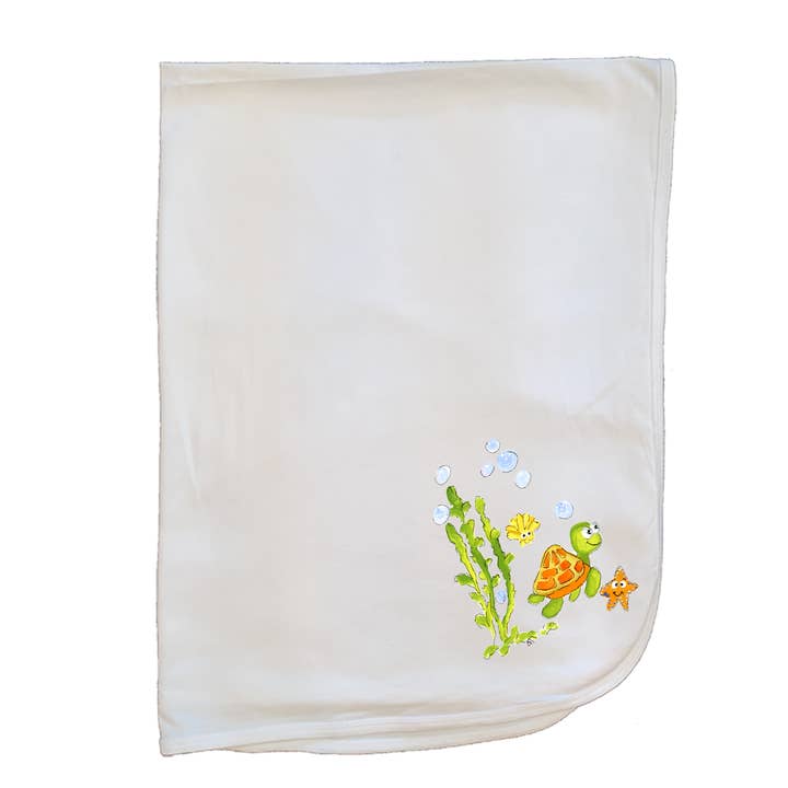 Couverture pour bébé en coton Turtle and Friends pour la vente par Designs By Beverly, LLC