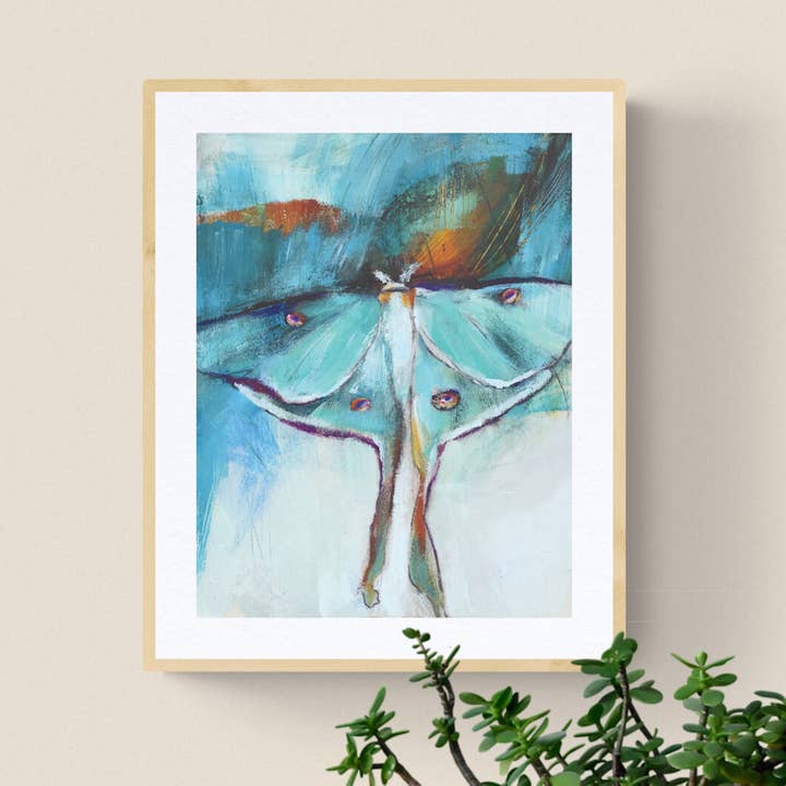 Jen Singh Creatively - Wholesale Art Print - Luna Moth Nature Botanical Wall Art Print1