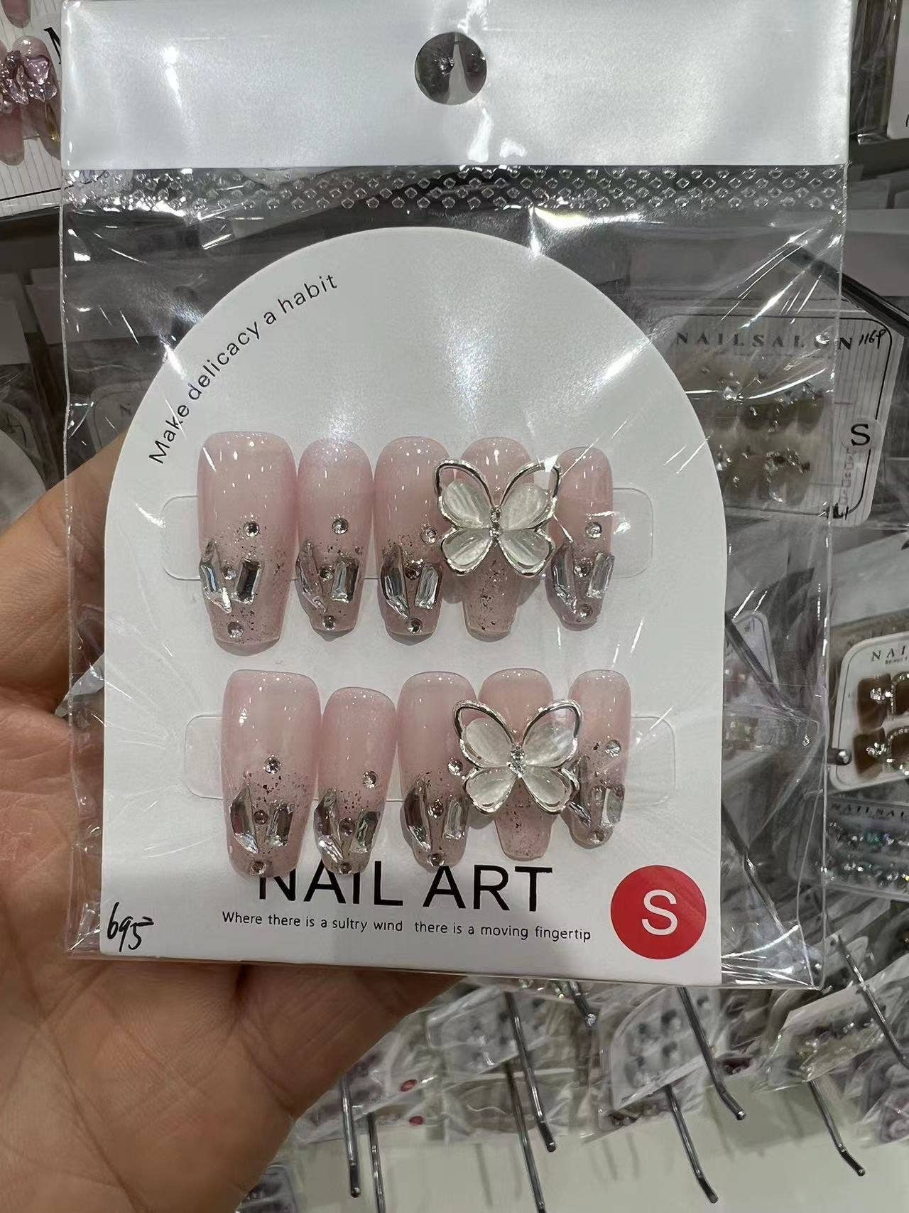 Kids Charm Online - Wholesale Press-On/Fake Nails - HAND MADE WOMEN ACRYLIC NAILS WITH STONES.2