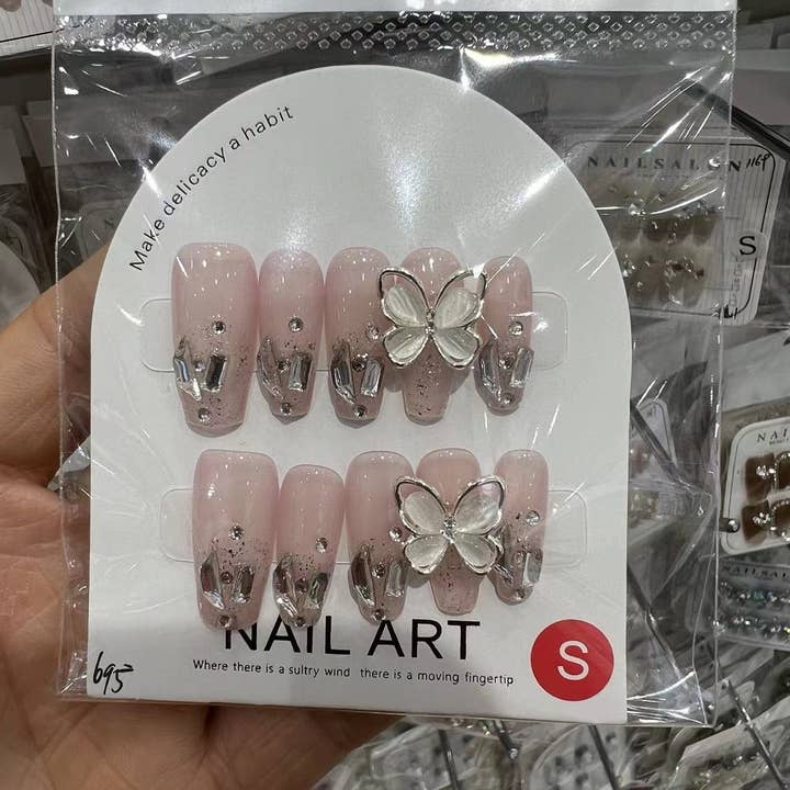 Kids Charm Online - Wholesale Press-On/Fake Nails - HAND MADE WOMEN ACRYLIC NAILS WITH STONES.2