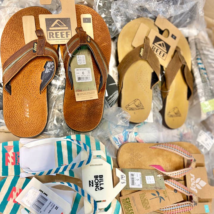 Adidas, Billabong, Reef m.fl. klipklapper til damer & herrer for engroshandel hos Salzmann Restwaren GmbH