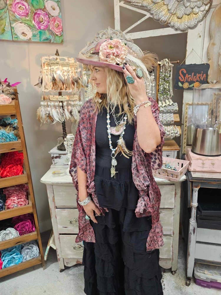 A Rare Bird Shop - Wholesale Kimono - Women's - Sheer Dyed Leopard Kimono2