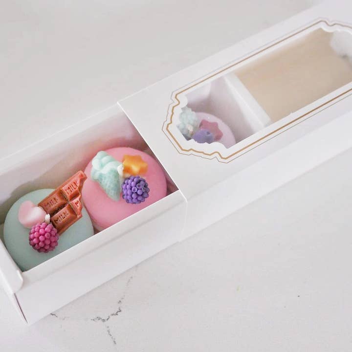 ZOETSTUDIO – wholesale Prydnadsljus – Trio dessertljus i form av macaroner i sojavax4