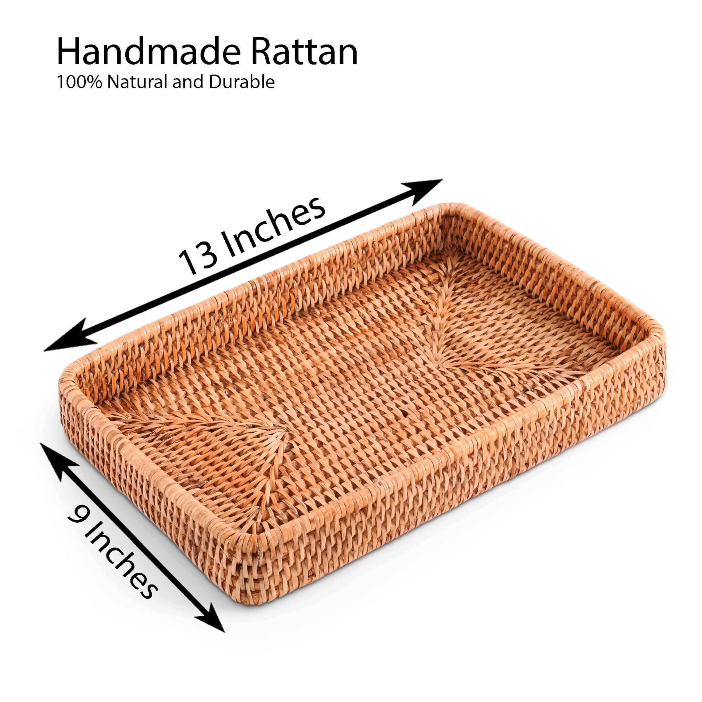 Vagabond House - Wholesale Decorative Tray - Catchall Tray Hand Woven Wicker Rattan6