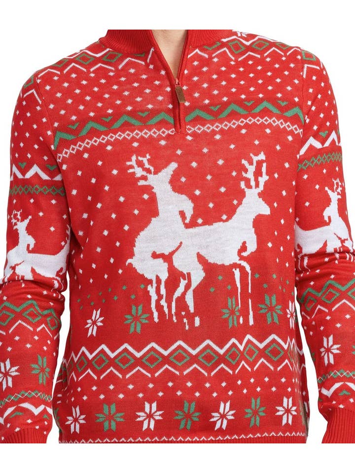 Tipsy Elves - Wholesale Knit Sweater - Men's - Christmas Climax Men's Ugly Christmas Sweater