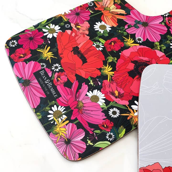 Bean and Bemble - Wholesale Cheese Board - Cheese Board Double Sided Large Melamine Summer Poppies Floral10