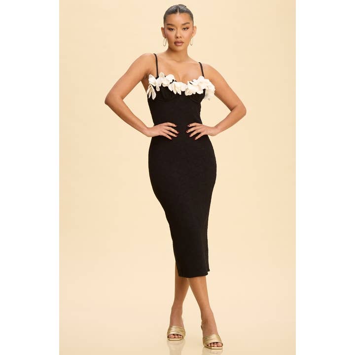 JACQUARD COLORBLOCK MIDI DRESS for wholesale by Luxxel