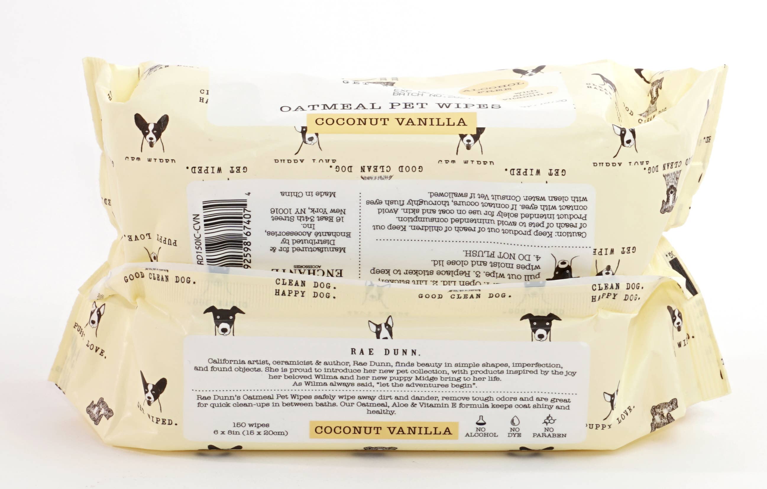 Precious Tails - Vente Produit de toilettage – chien - Lingettes pour animaux de compagnie Rae Dunn Icones - 150 ct19