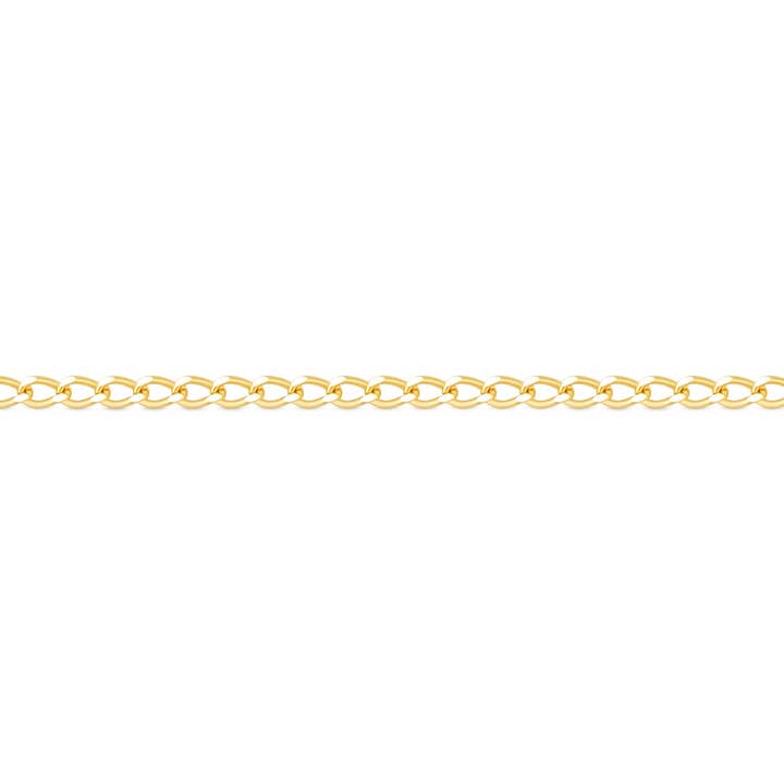 14K Solid Gold 0.9mm Fine Curb Chain - By The Inch for wholesale by WJW