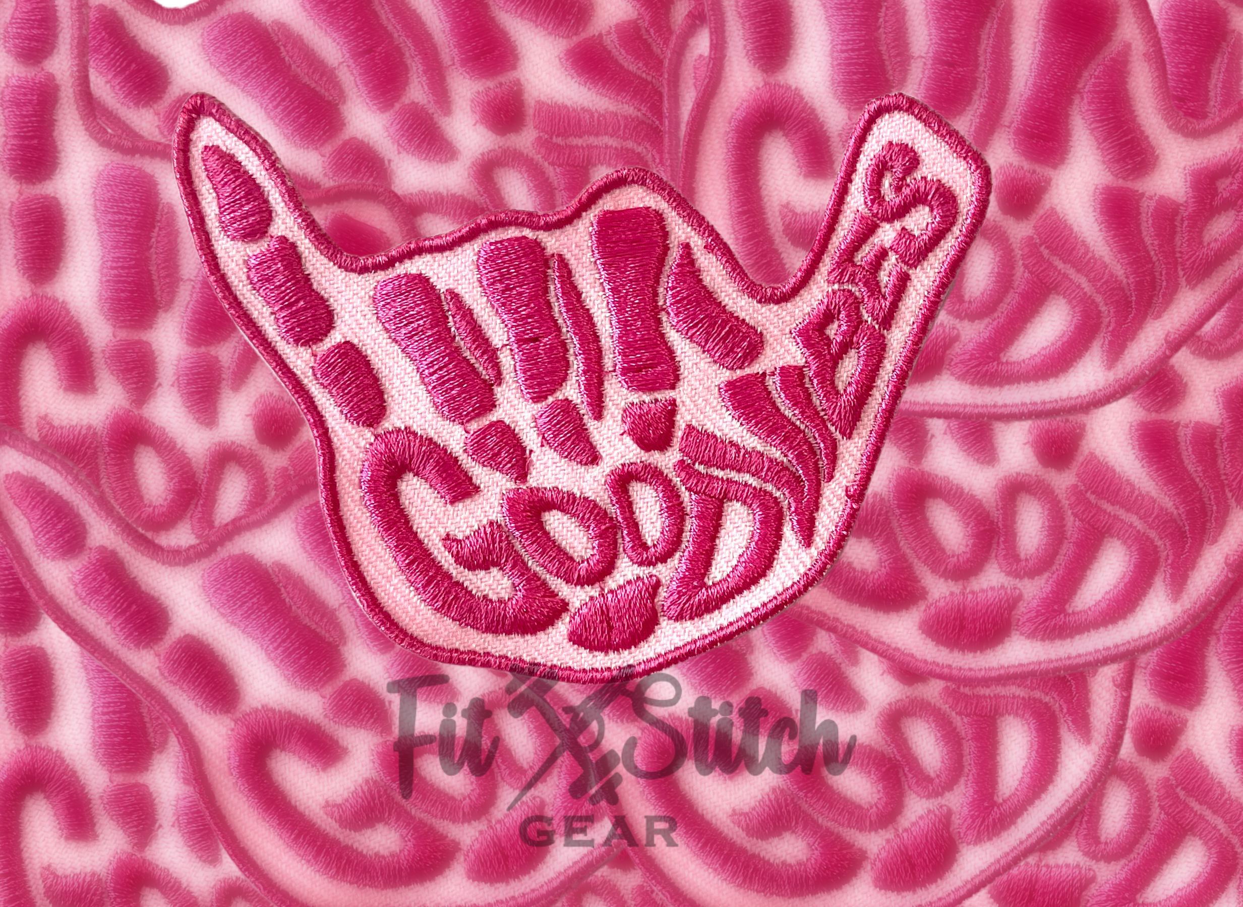 Fit Stitch Gear – Emblema por atacado – Patch de mão de esqueleto de boas vibrações2