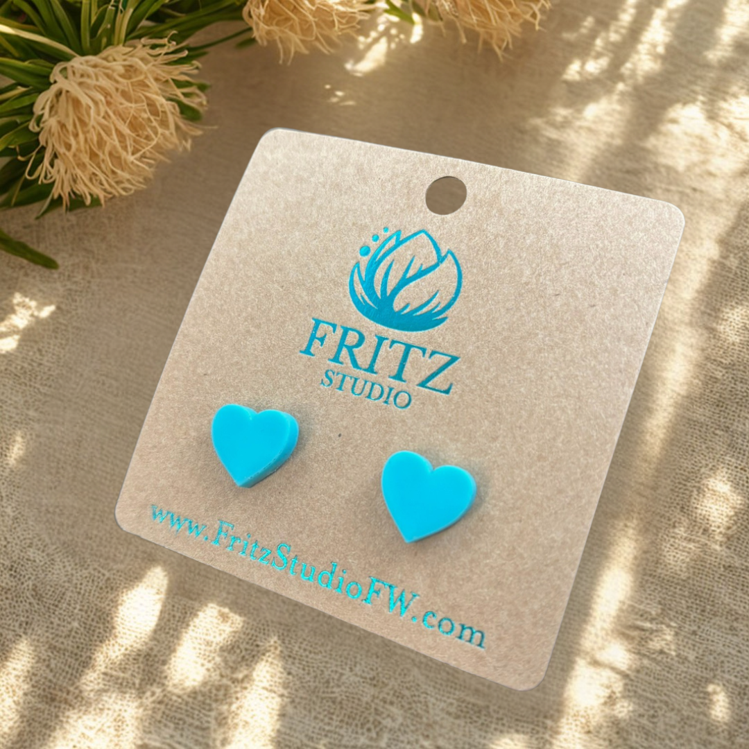 Fritz Studio - Wholesale Stud/Post Earrings - Gentle Heart Studs - Upcycled Stud Earrings2