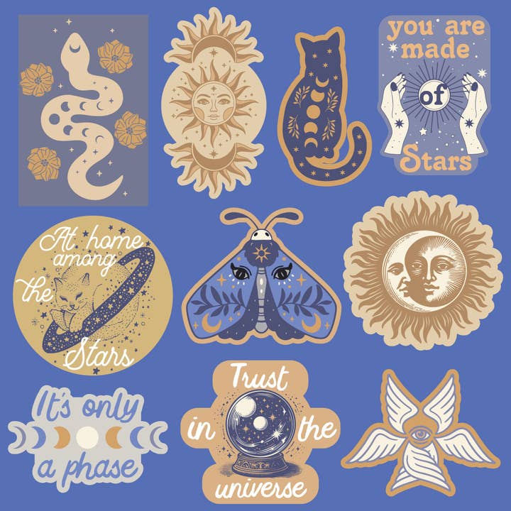 Multi Celestial Stickers for wholesale on Faire1