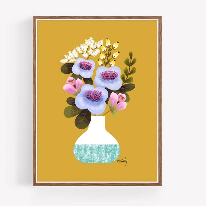 Earth Day Bouquet - bloemenillustratie voor wholesale door Annie Bailey Art