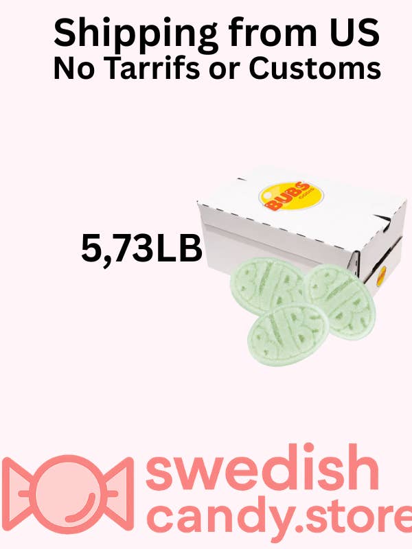 BUBS Cool Fruity Pear 2,6kg/6,17LB Doces Suecos por atacado de Swedishcandy.store US