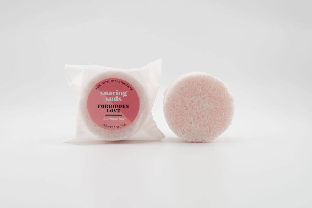 Soaring Suds Soap Co., LLC - Wholesale Shampoo Puck/Solid Shampoo - Forbidden Love Shampoo and Conditioner Bars1