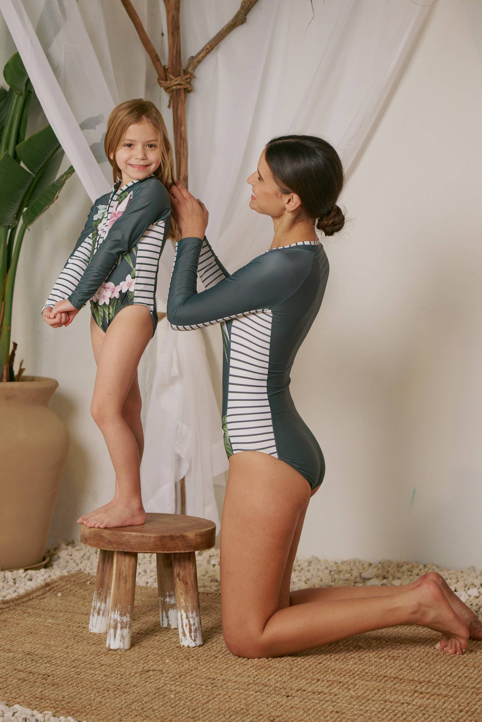 MARINA WEST SWIM - Wholesale One Piece Swimsuit - Women's - Long Sleeve Rashguard W/ Zipper-F1814_Aloha Forest3