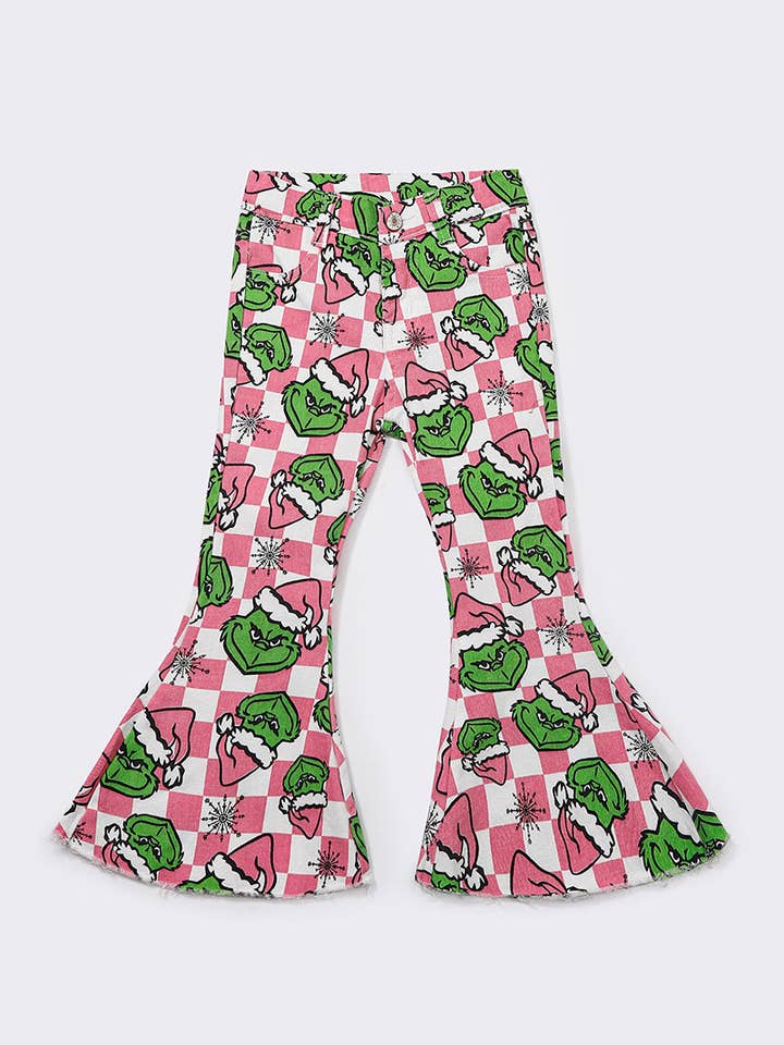 sassy kids palace – Engroshandel Jeans - Børn – Ternede julejeans til piger