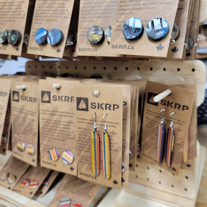 SKRP - Wholesale Stud/Post Earrings - Round Earrings made from recycled skateboards5