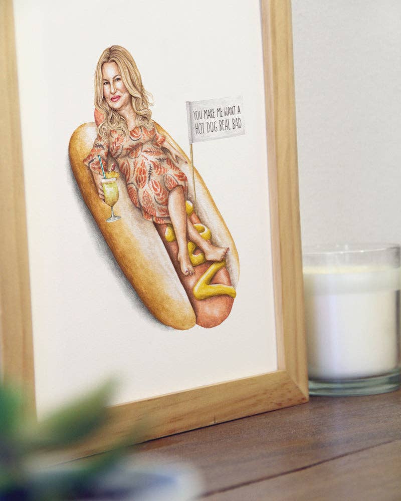 Celebs on Sandwiches - Wholesale Art Print - Jennifer Coolidge - Watercolor Print3
