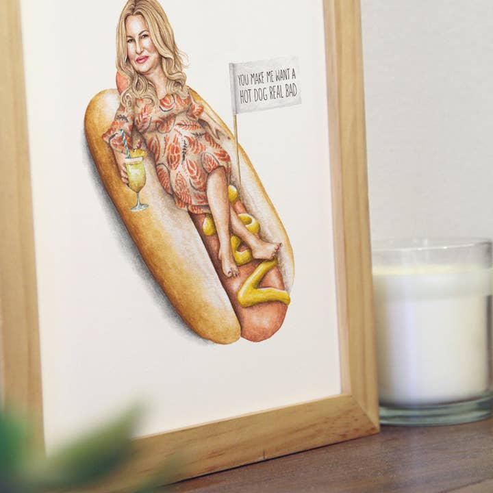 Celebs on Sandwiches - Wholesale Art Print - Jennifer Coolidge - Watercolor Print3