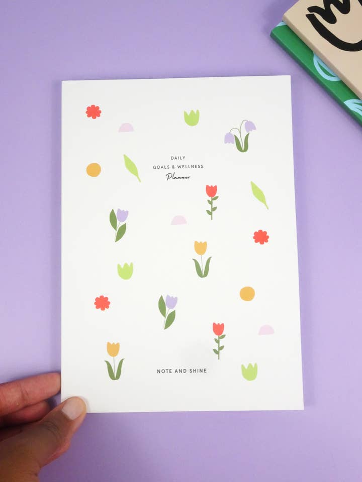 Daily Goals and Wellness Planner (Ditsy Flowers) for wholesale by Note and Shine