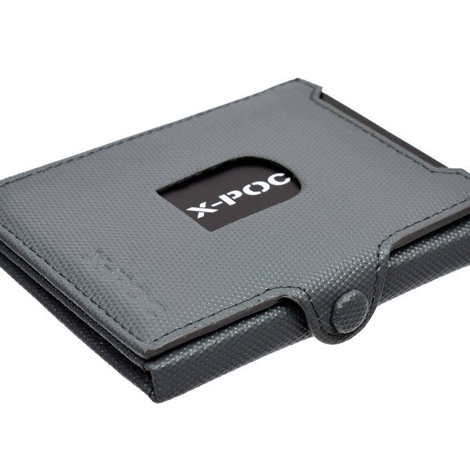 grey X-POC 7049 Credit Card Slim Wallet with Coin Compartment Cowhide/Gray for wholesale on Faire1