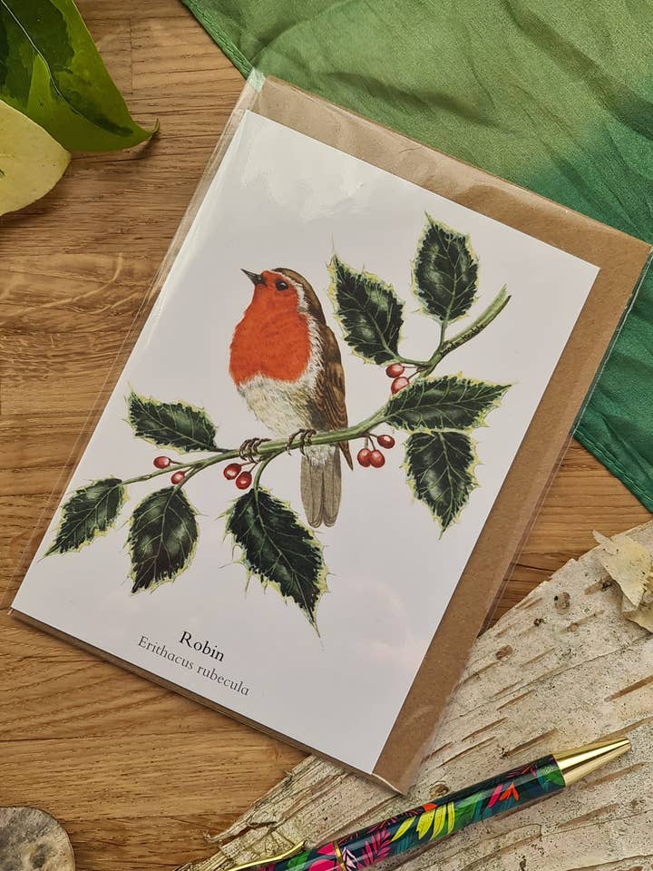Robin - Greetings Card for wholesale by At the Cherry Tree